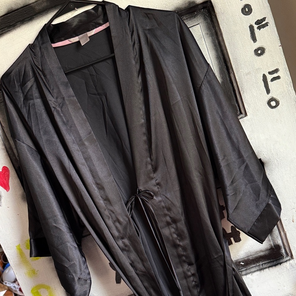 Victoria's Secret Black Satin Robe - Picture 6 of 9